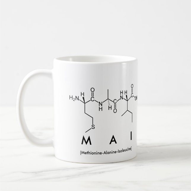 Taza De Café Mai peptide name mug (Izquierda)