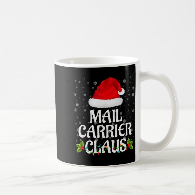 Taza De Café Mail Carrier Claus Christmas Lights Pajama Family  (Derecha)