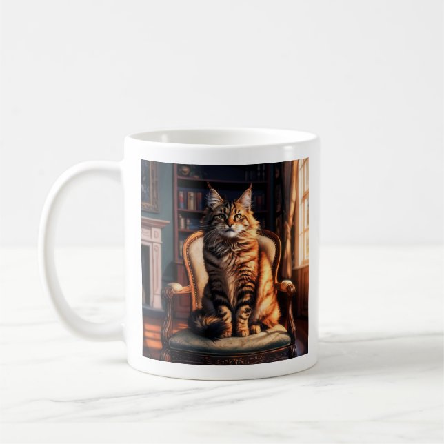 Taza De Café Maine Coon Cat (Izquierda)