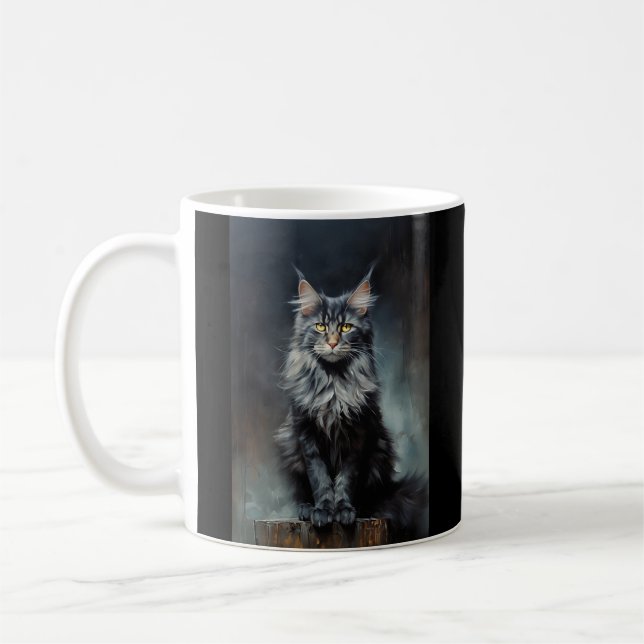 Taza De Café Maine Coon cat (Izquierda)