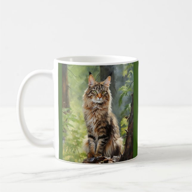 Taza De Café Maine Coon cat (Izquierda)