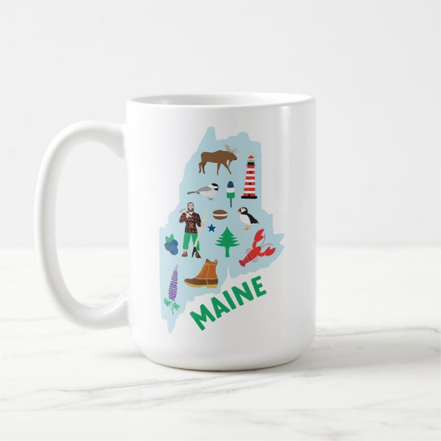 Taza De Café Maine Icons (Izquierda)