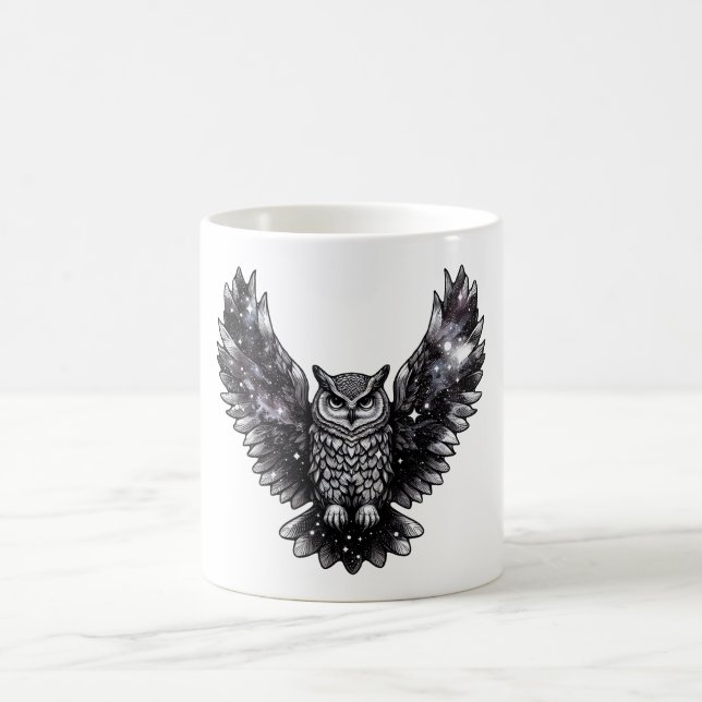 Taza De Café Majestad de búho cósmico (Centro)