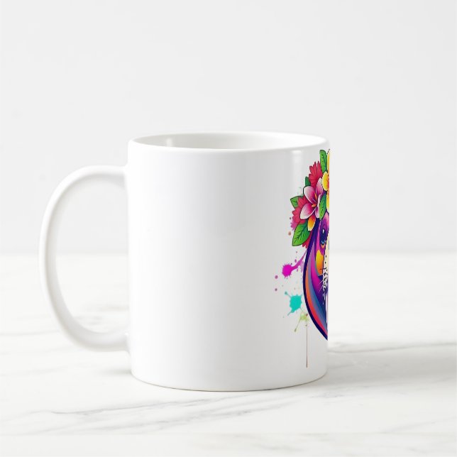 Taza De Café Majestad de Manatee: Tee de Corona Floral (Izquierda)