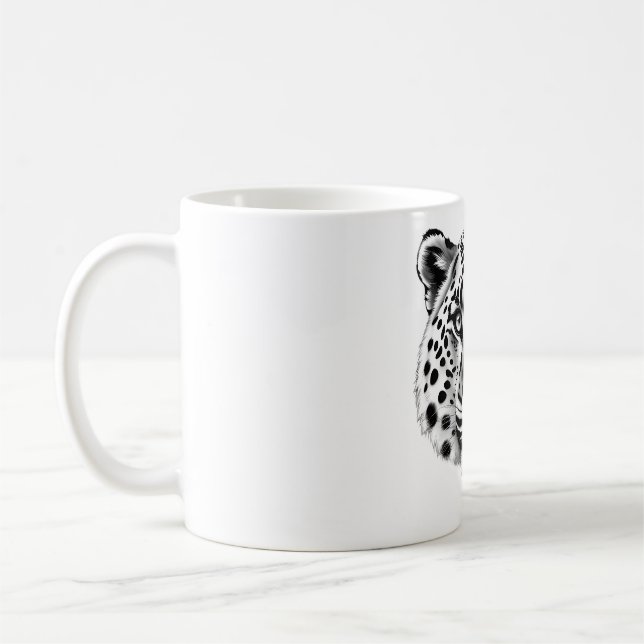 Taza De Café Majestad del leopardo de la nieve - Camiseta blanc (Izquierda)
