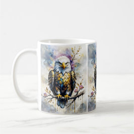 Taza De Café Majestätischer Adler auf goldener Blütenzweig