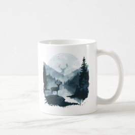 Taza De Café Majestic Deer in Forest Landscape