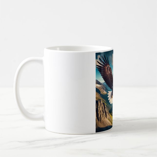 Taza De Café Majestic Eagle Soar T-Shirt Design (Izquierda)