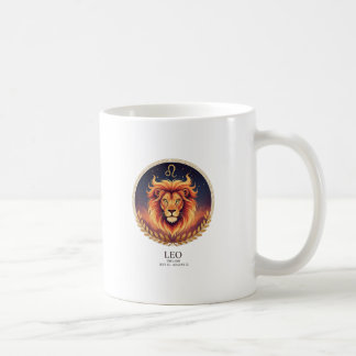 Taza De Café Majestic Leo Lion Zodiac Gold Illustration Coffee 