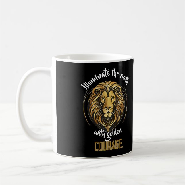 Taza De Café Majestic Mane: Símbolo dorado de resiliencia (Izquierda)