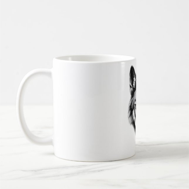 Taza De Café Majestic Maned Wolf Head Design (Izquierda)