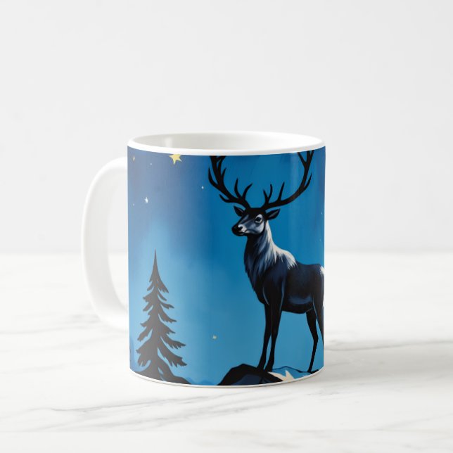 Taza De Café Majestic Reindeer by Moonlight Coffee Mug (Anverso izquierdo)