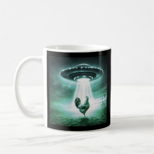 Taza De Café Majestic Rooster Under Alien Light - Granja de cie