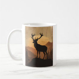 Taza De Café Majestic Stag Deer Silhouette at Sunset