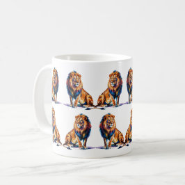 Taza De Café Majestic Watercolor Lion Art