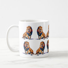 Taza De Café Majestic Watercolor Lion Art