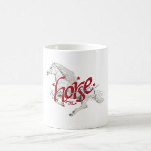 Taza de café Majestic White Horse Vintage 2026