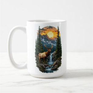 Taza De Café "Majestuosa Naturaleza - Alce en la cascada del am