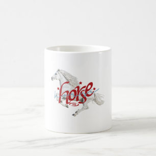 Taza de café Majestuoso Caballo Blanco Vintage 202