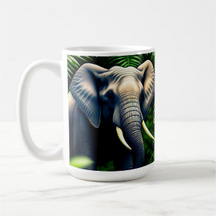 Taza De Café Majestuoso Elefante De La Selva - Salvaje Y Libre