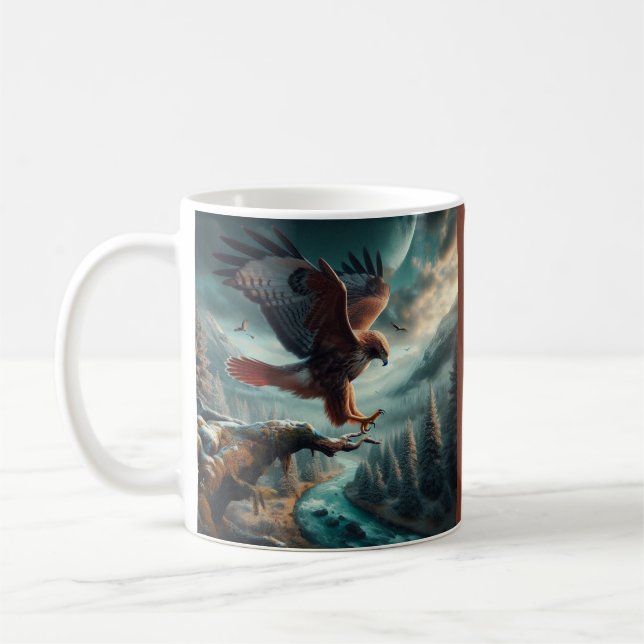 Taza De Café Majestuoso Hawk de cola roja (Izquierda)