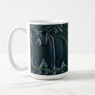 Taza De Café Majestuoso Oso Negro Del Bosque Del Norte
