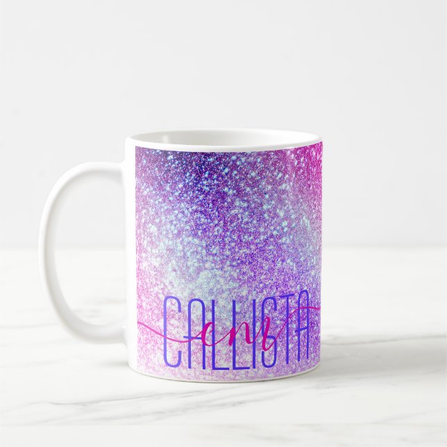 Taza De Café Majestuoso Purpurina de la Galaxia de Nebulosa Púr (Izquierda)