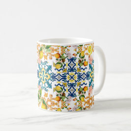 Taza De Café Majólica, azulejos sicilianos, cítricos de los lim