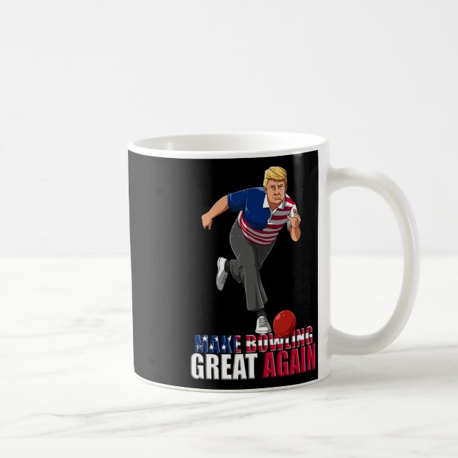 Taza De Café Make Bowling Great Again - Funny Trump Bowling Gif (Derecha)