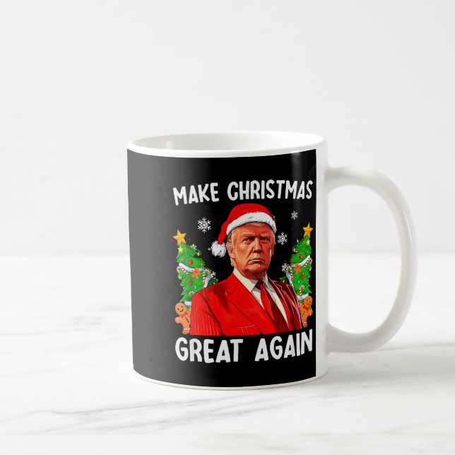 Taza De Café Make Christmas Great Again Funny Santa Trump 2024  (Derecha)