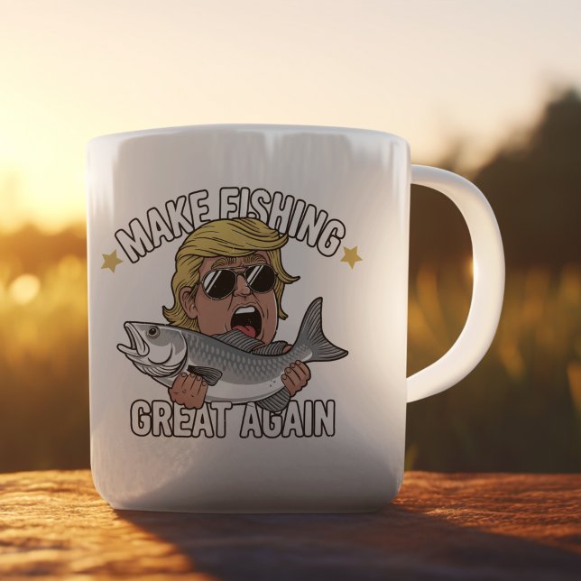Taza De Café Make Fishing Great Again Trump Funny Fisherman (Subido por el creador)