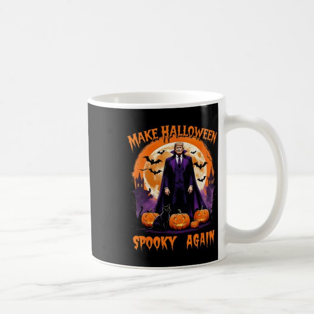 Taza De Café Make Halloween Spooky Again Funny Trump Halloween  (Derecha)