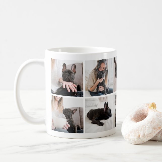 Taza De Café Make Your Own Pet Photo Collage (Con donut)