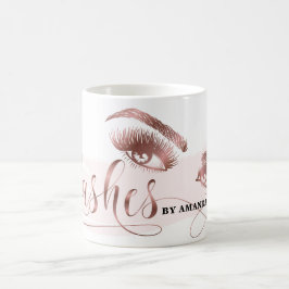 Taza De Café Makeup Eyebrow Eyes Lashes de oro Rosa