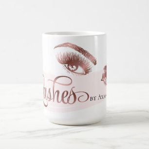 Taza De Café Makeup Eyebrow Eyes Lazas Purpurina Rosa Oro
