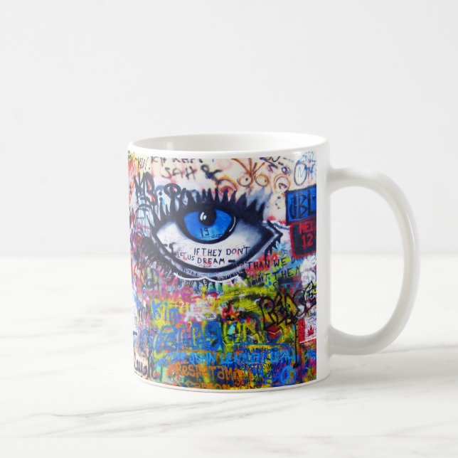 Taza De Café Mal de ojo azul de la pintada (Derecha)