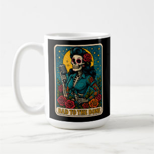 Taza De Café Mal para el cantante de esqueletos óseo retro