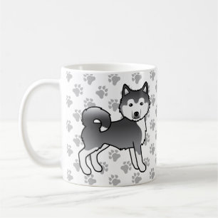 Taza De Café Malamute de Alaska azul, perro y patas lindos