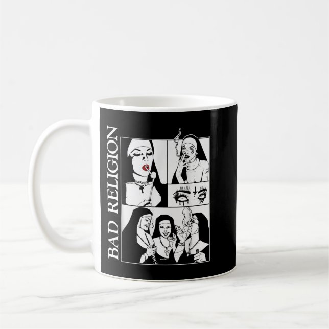 Taza De Café Malas monjas Fumar la religión (Izquierda)