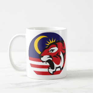 Taza De Café Malasia: Animal nacional malasio del tigre de Mala