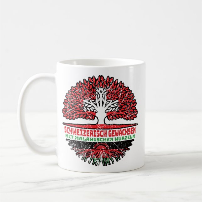 Taza De Café Malawi Malawisch Schweizer Schweiz Baum Wurzel (Izquierda)