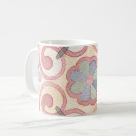 Taza De Café Málica española italiana acuarela rosa floral