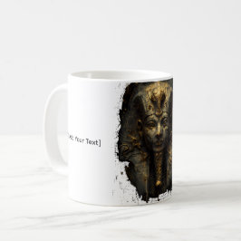 Taza De Café Maligna Antigüedad Faraón Egipcio Oro Negro