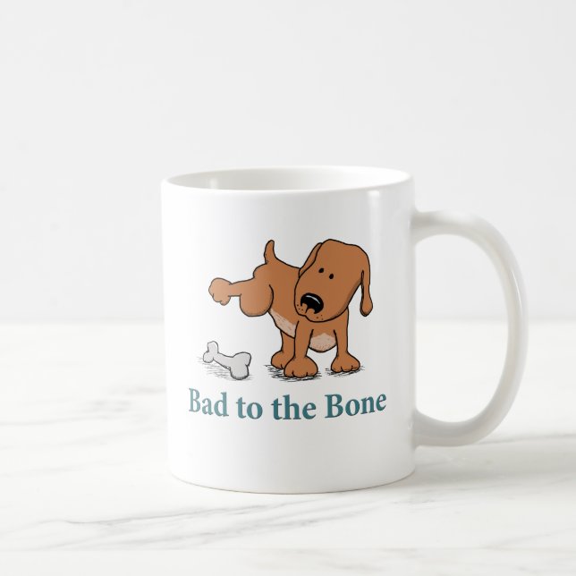 Taza De Café Malo divertido al perro del hueso (Derecha)
