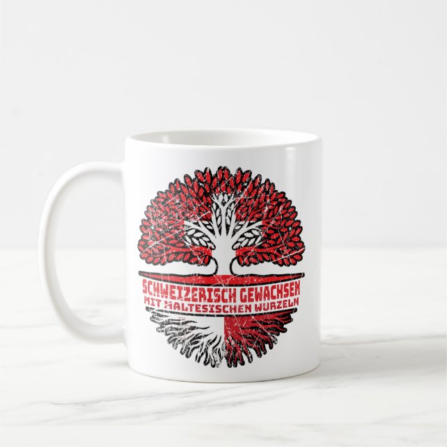 Taza De Café Malta Maltesisch Schweizer Schweiz Baum Wurzel (Izquierda)