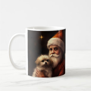Taza De Café Maltés Con Santa Claus Navideño Festivo
