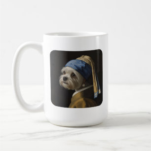 Taza De Café Maltés inspirado en el retrato clásico de perla