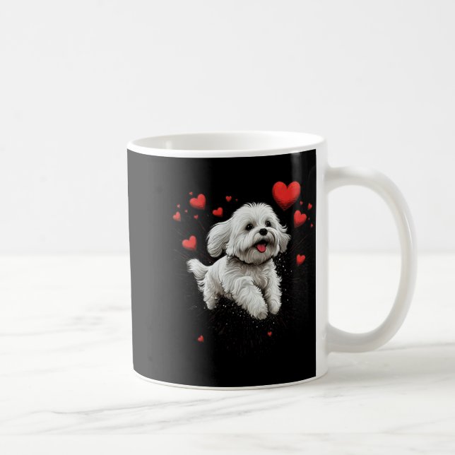 Taza De Café Maltese Dog Love Heart For Valentines Day Maltese  (Derecha)