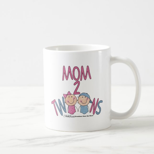 Taza De Café Mamá 2 gemelos niño y Chica (Derecha)