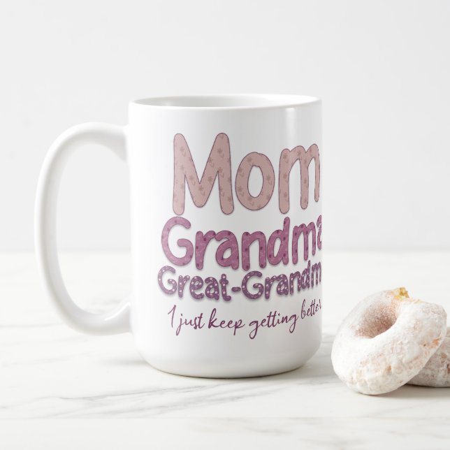 Taza De Café Mamá-Abuela-Gran Abuela (Con donut)